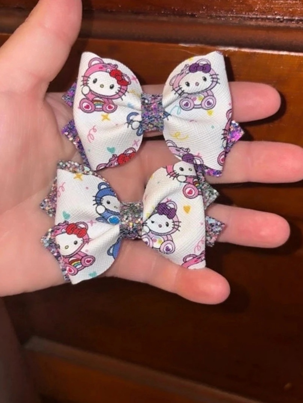 Sanrio Hello Kitty Bow Hair Clips White & Black